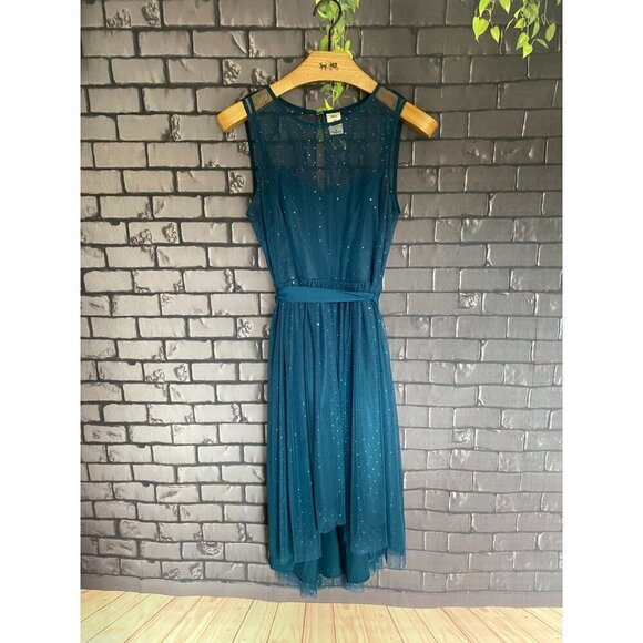 Disney's Snow White Collection Teal Asymetrical Tulle w/ Sequins Fit and Flare P - Picture 2 of 6